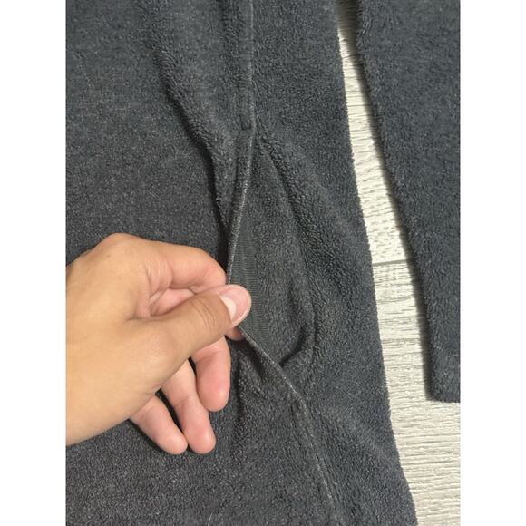 Old Navy Spellout Logo Grey Quarter Zip Fleece Sweater Y2K Casual - Men’s XL - Picture 2 of 8